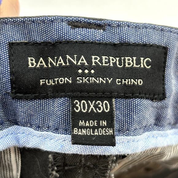 Banana Republic Gray Fulton Skinny Chino Pants Casual‎ Work Men's 30x30 - Picture 11 of 12